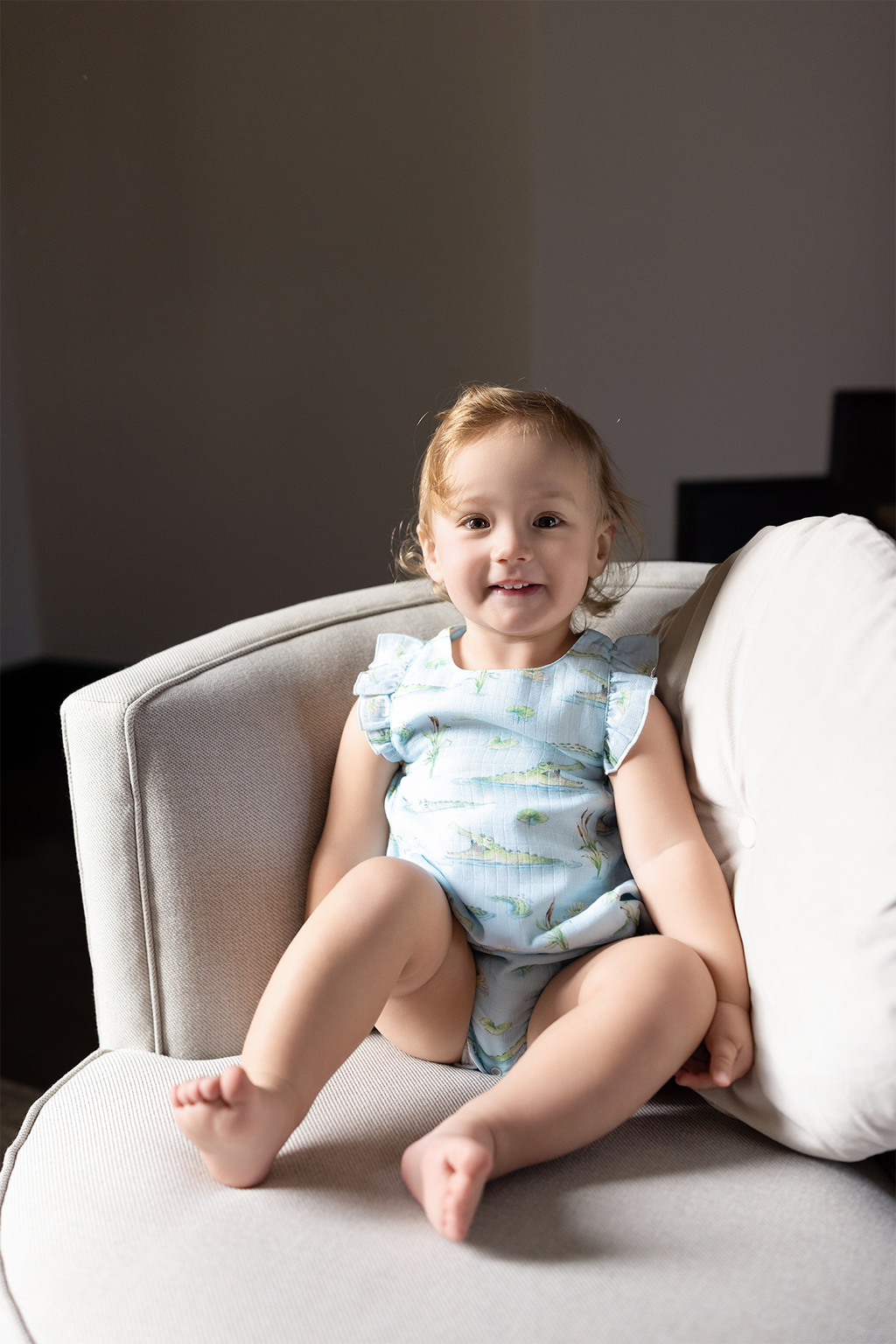 Gator Games Organic Muslin Baby Bubble Romper