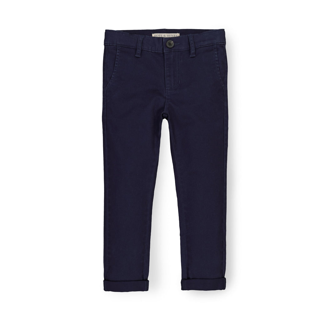Boys’ Organic Cotton Blend Skinny Chino Pants – Navy