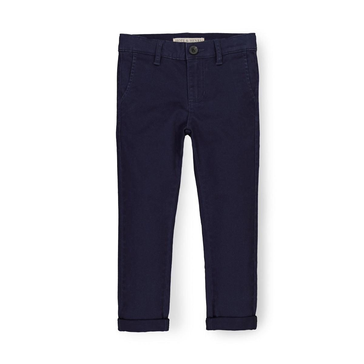 Boys’ Organic Cotton Blend Skinny Chino Pants – Navy