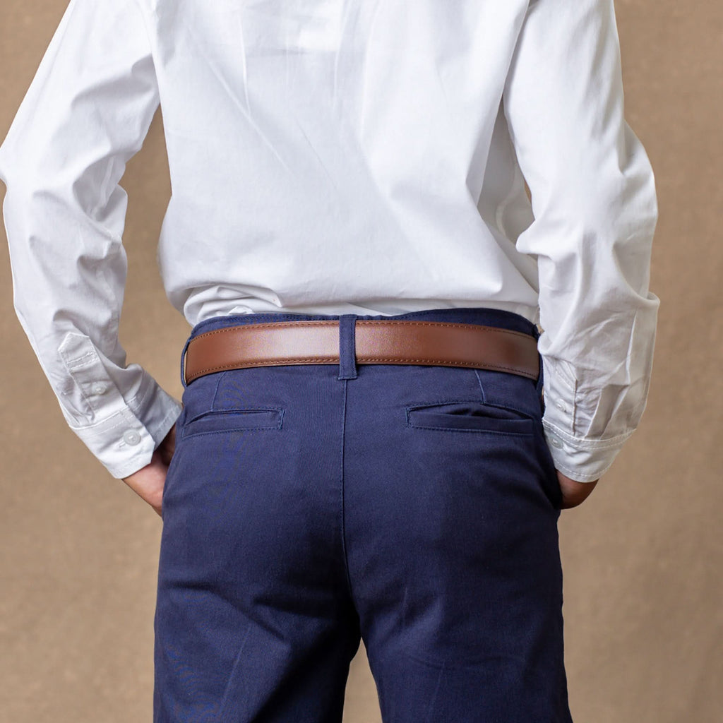 Boys’ Organic Cotton Blend Skinny Chino Pants – Navy