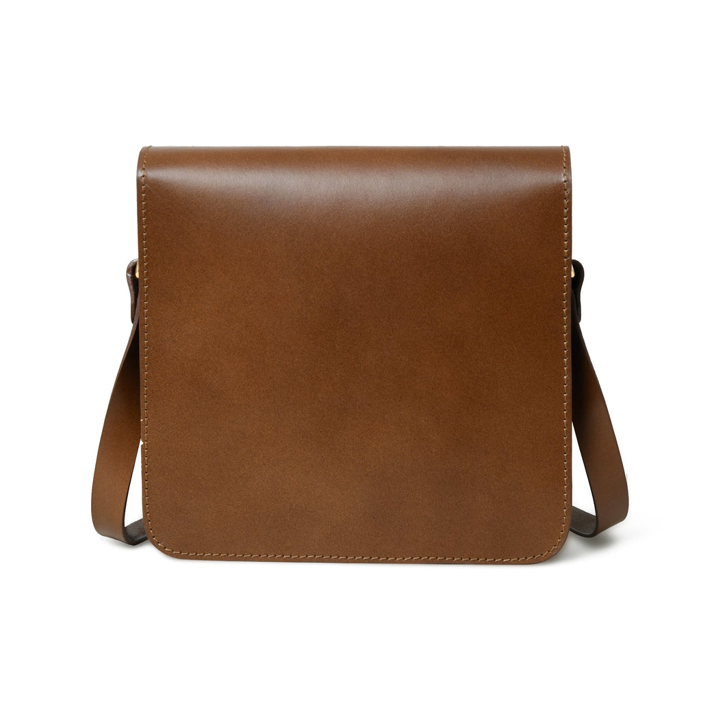 Elegance Full-Grain Buffalo Leather Crossbody Bag | Brown