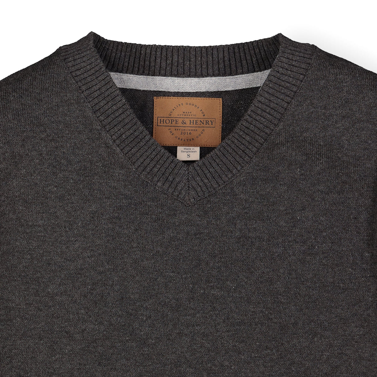 Organic V-Neck Sweater with Elbow Patches