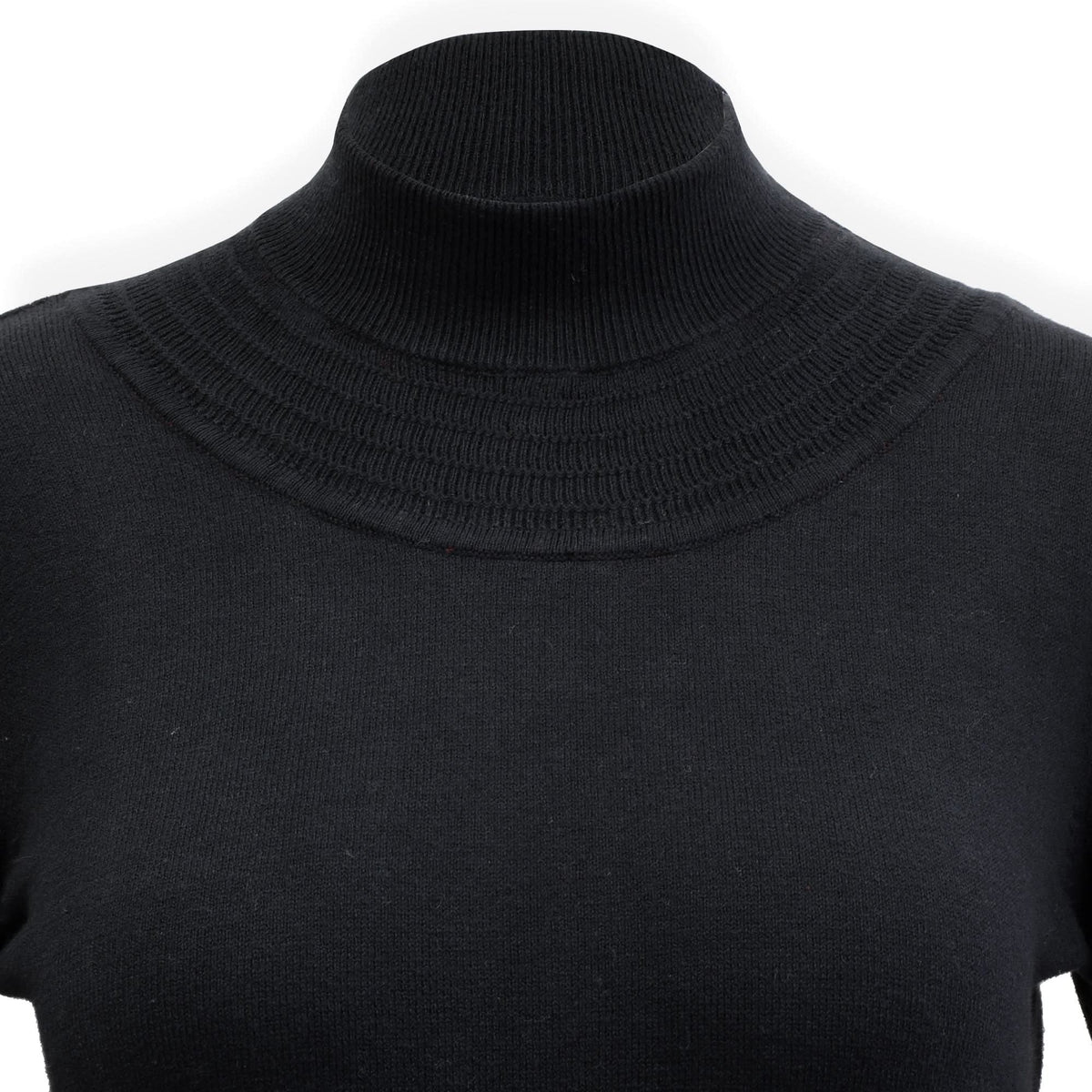 Mock Neck Puff Sleeve Sweater Dress