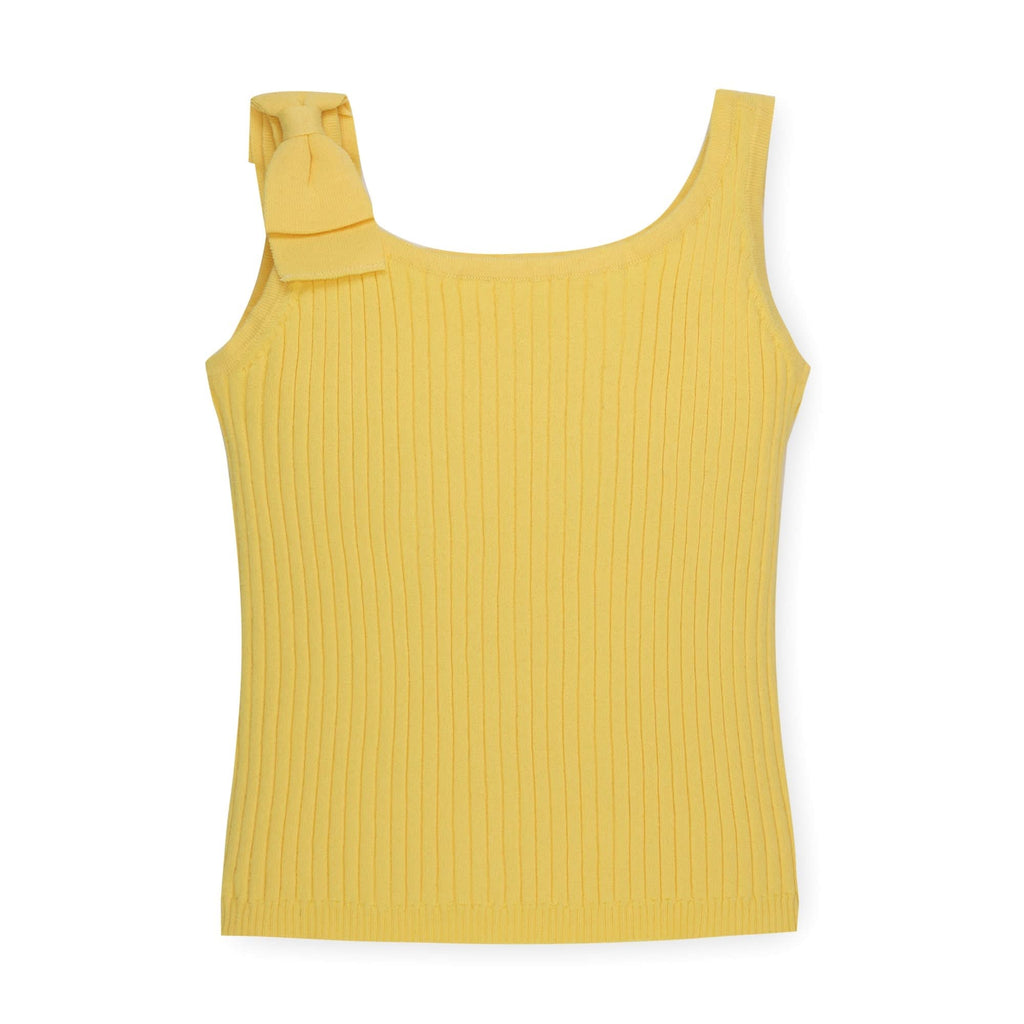 Hope & Henry Girls' Organic Cotton-Blend Bow Tank | Yellow