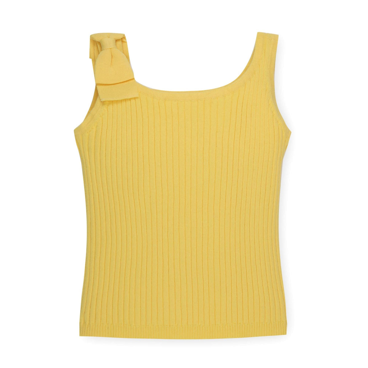 Hope & Henry Girls' Organic Cotton-Blend Bow Tank | Yellow