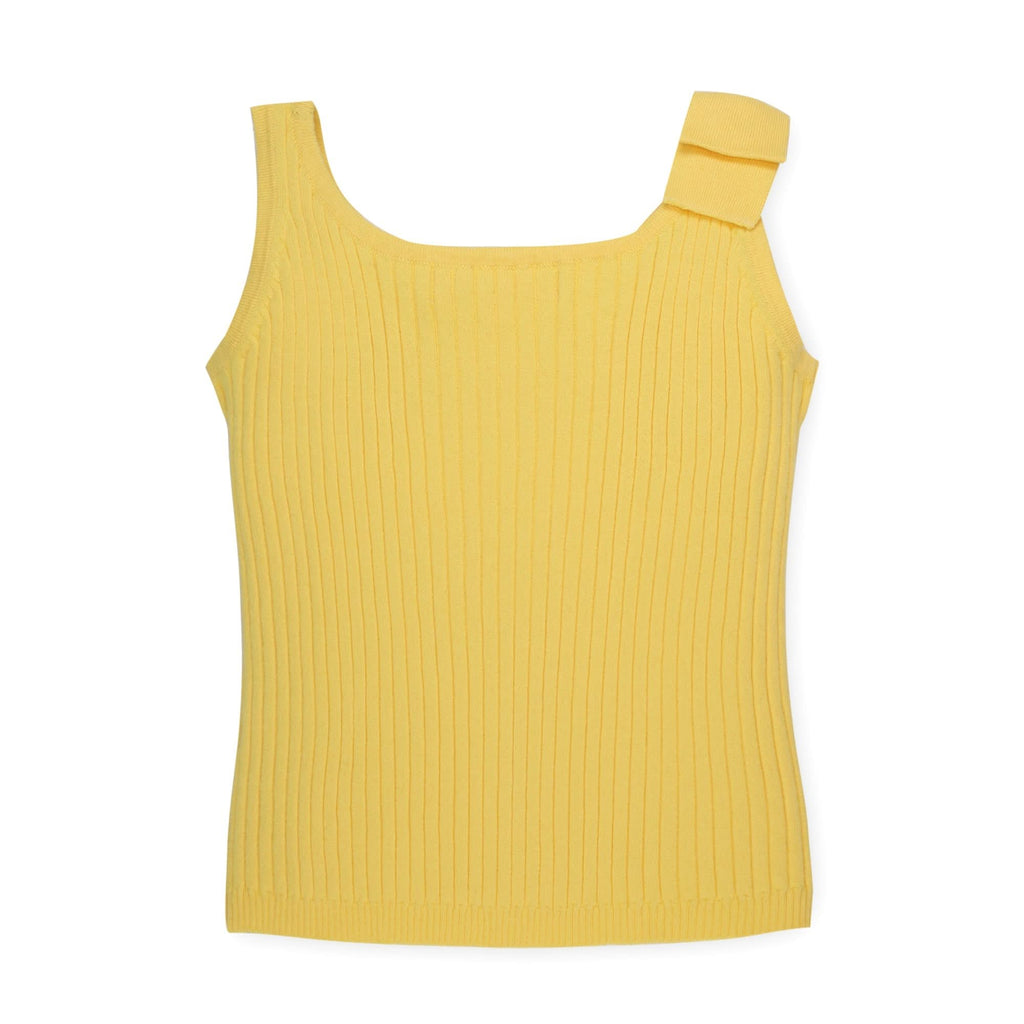 Hope & Henry Girls' Organic Cotton-Blend Bow Tank | Yellow