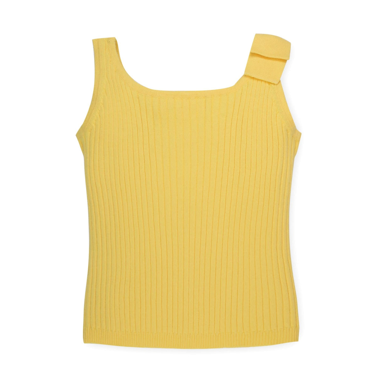 Hope & Henry Girls' Organic Cotton-Blend Bow Tank | Yellow