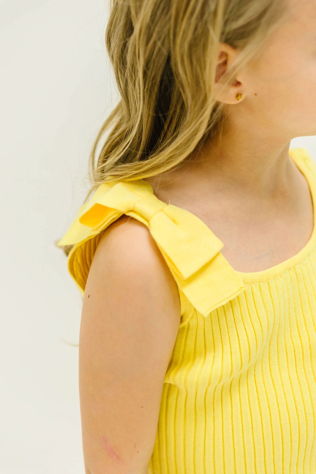Hope & Henry Girls' Organic Cotton-Blend Bow Tank | Yellow
