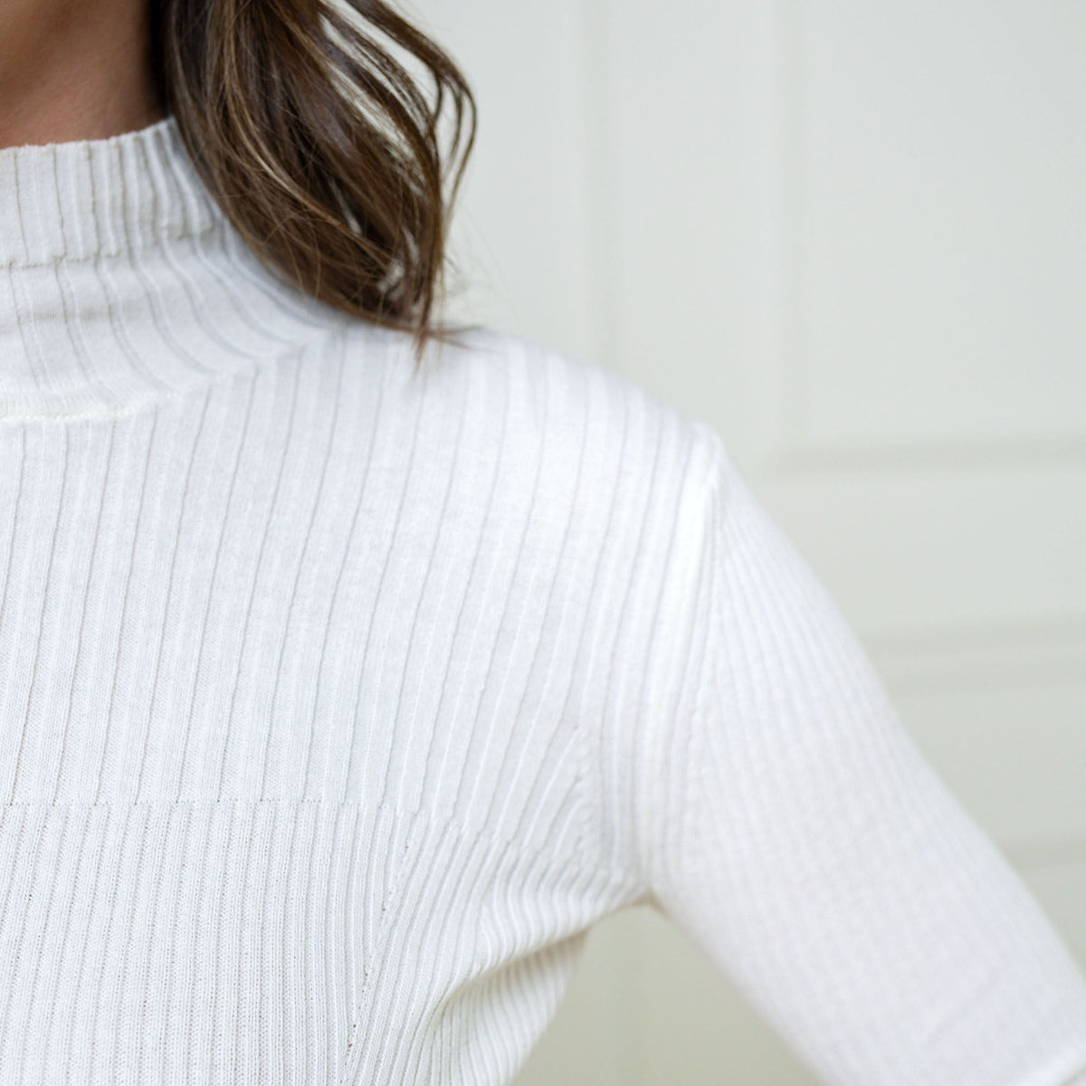 Mock Neck Rib Knit Sweater