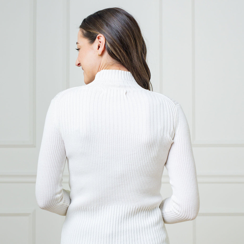 Mock Neck Rib Knit Sweater