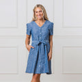 Women’s Organic Cotton Button-Front Dress – Blue Chambray