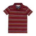 Boys’ Organic Cotton Jersey Polo – Oxblood Stripe