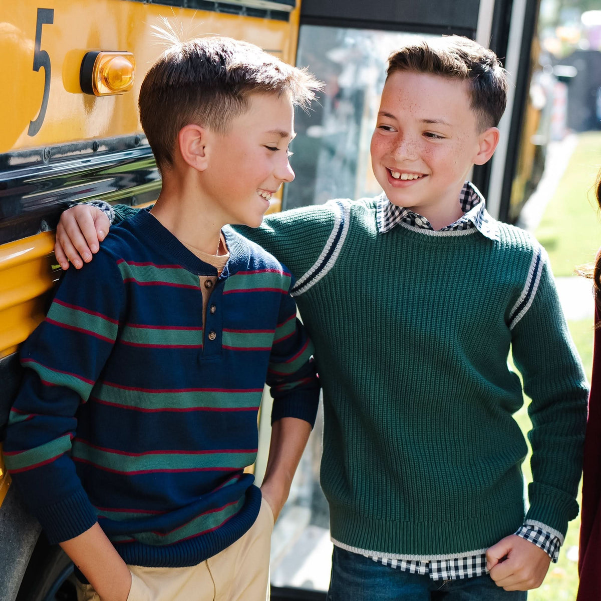 Boys’ Organic Cotton Crewneck Sweater – Collegiate Green