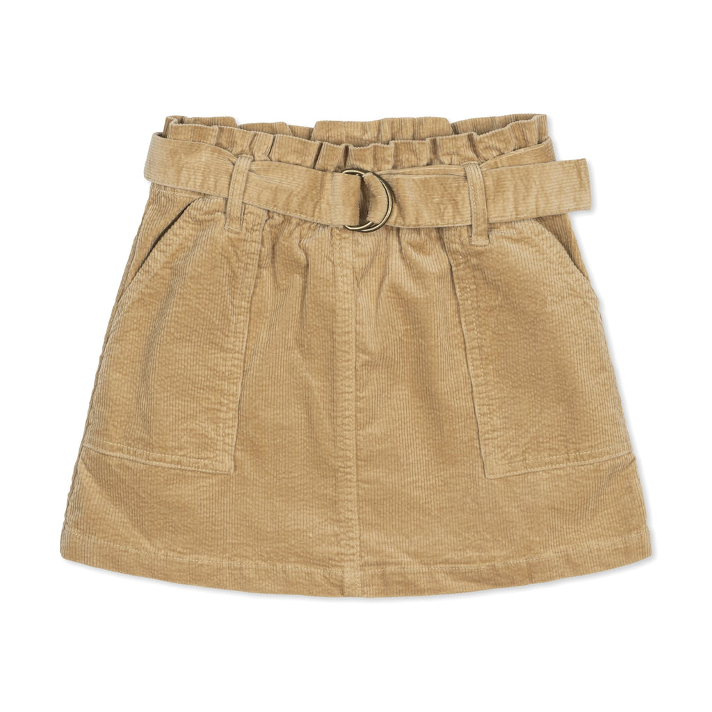 Girls’ Organic Cotton Blend Corduroy Skirt – Khaki