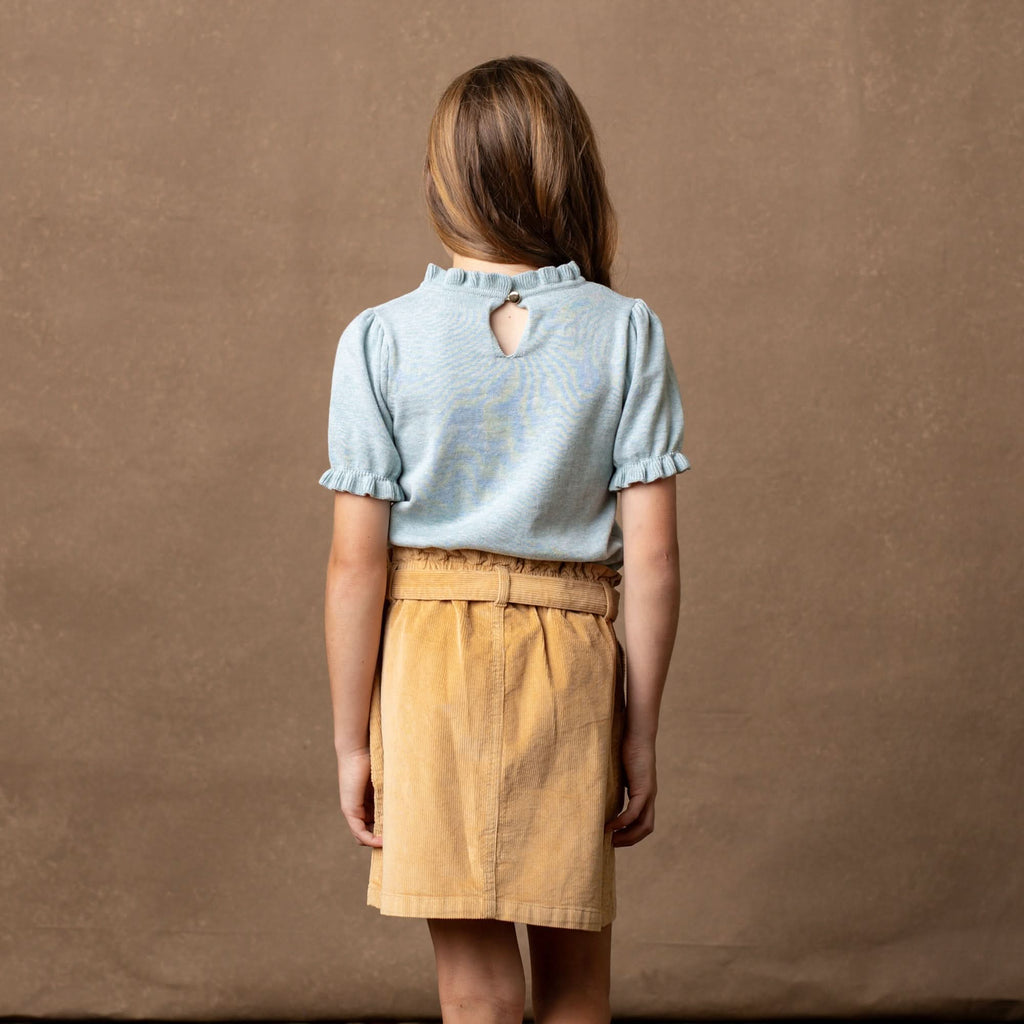 Girls’ Organic Cotton Blend Corduroy Skirt – Khaki