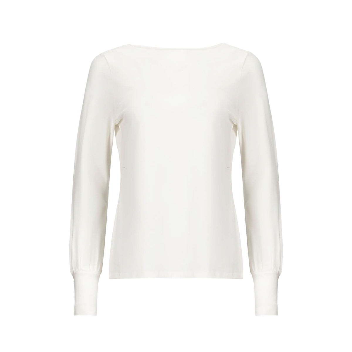 Hope & Henry Organic Cotton-Blend Bell Sleeve Knit Top | Soft White