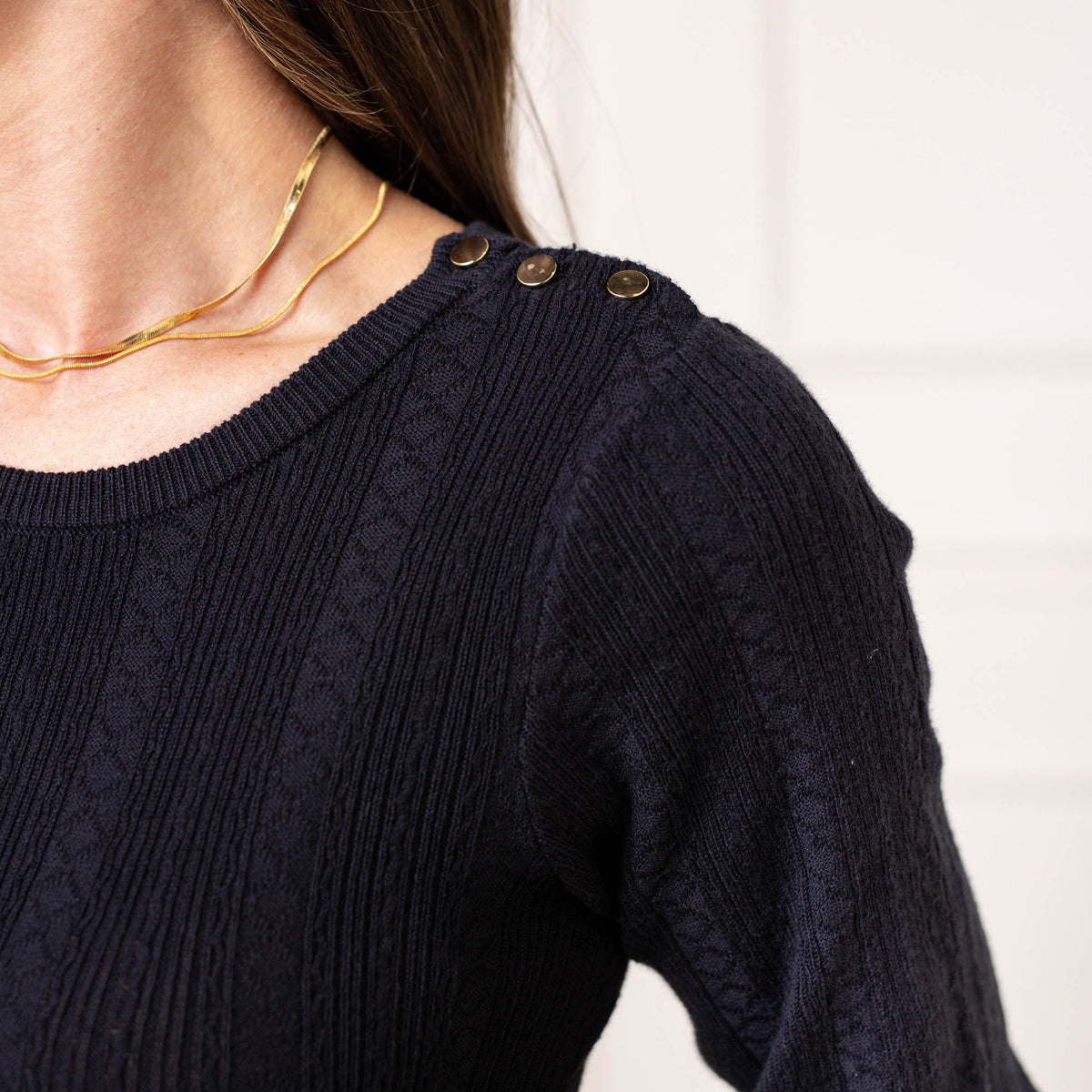 Women’s Organic Cotton Blend Cable-Knit Sweater Dress – Black