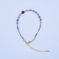 24K Gold Filled Purple Amethyst Gemstone 7.5 Inch Bracelet | WA-2886