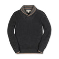 Hope & Henry Boys' Organic Cotton Shawl Collar Sweater | Charcoal Heather