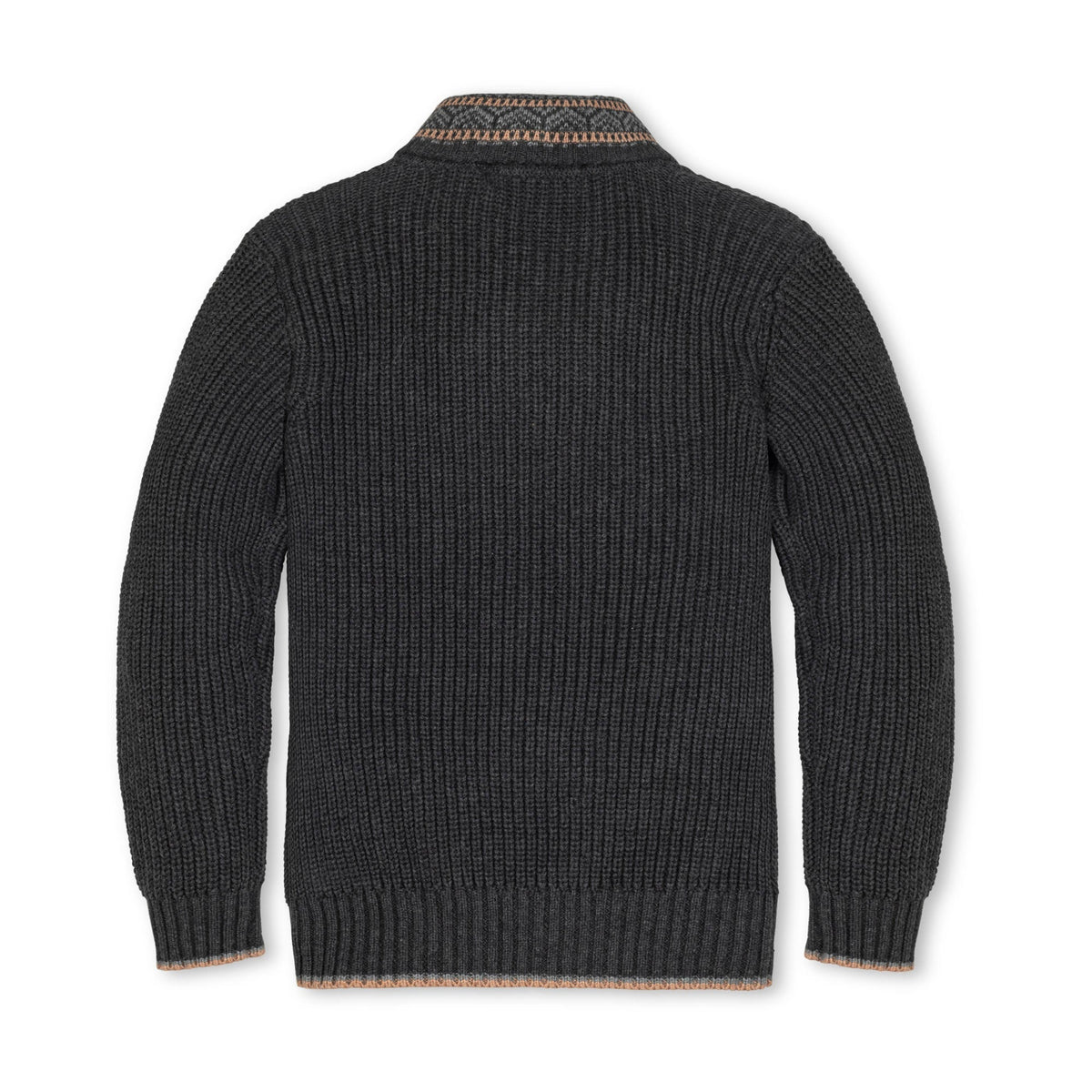 Hope & Henry Boys' Organic Cotton Shawl Collar Sweater | Charcoal Heather