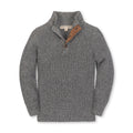 Hope & Henry Boys' Organic Cotton Mock Neck Sweater | Salt and Pepper