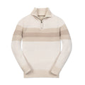 Kids’ Organic Cotton Half-Zip Sweater – Natural Chevron