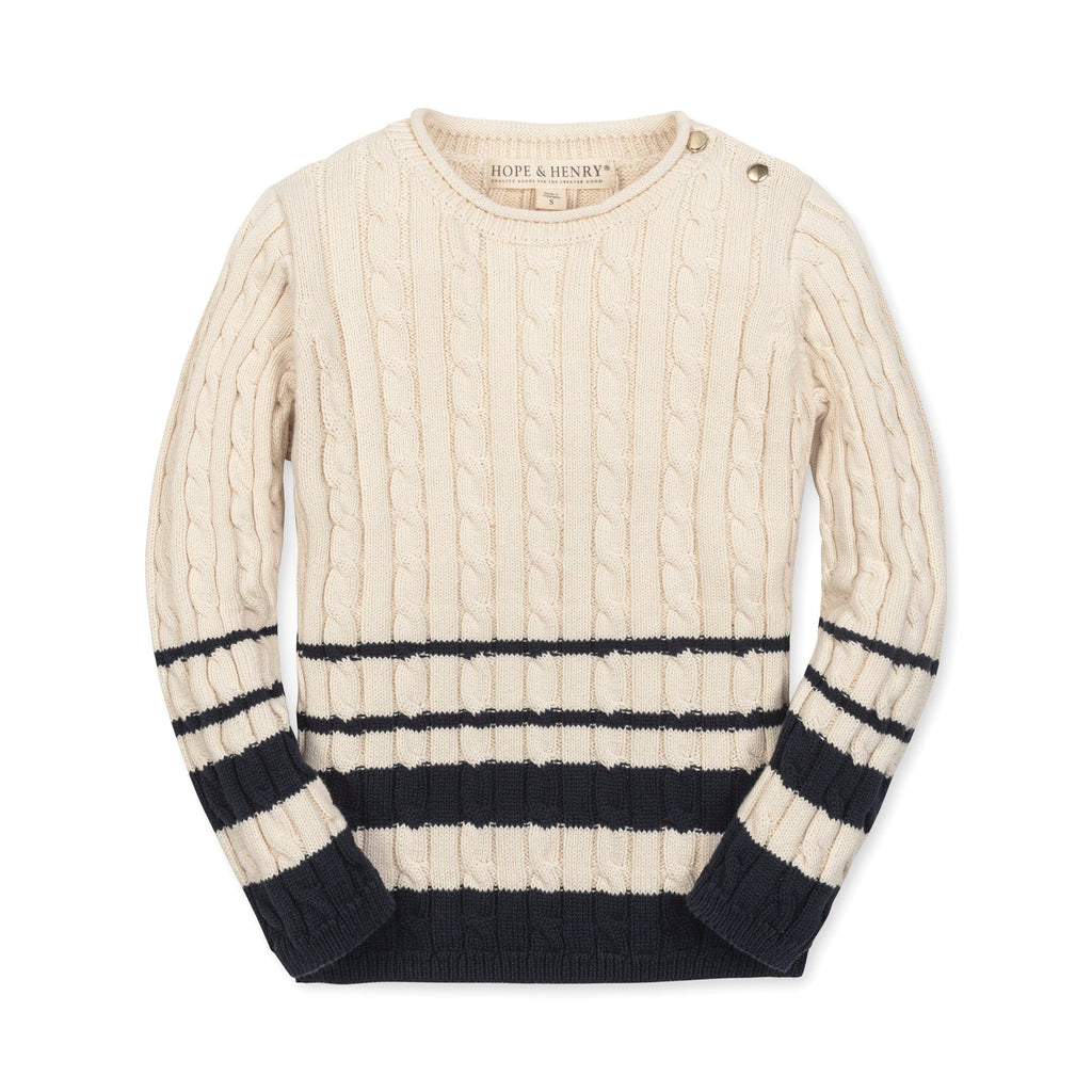 Girls’ Organic Cotton Cable-Knit Sweater | Ivory