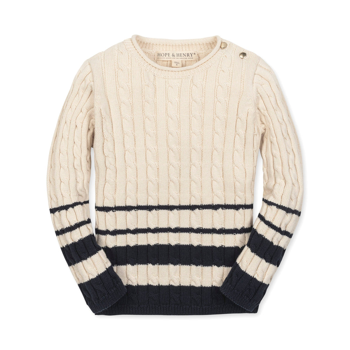 Girls’ Organic Cotton Cable-Knit Sweater | Ivory