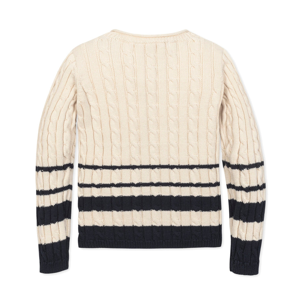 Girls’ Organic Cotton Cable-Knit Sweater | Ivory