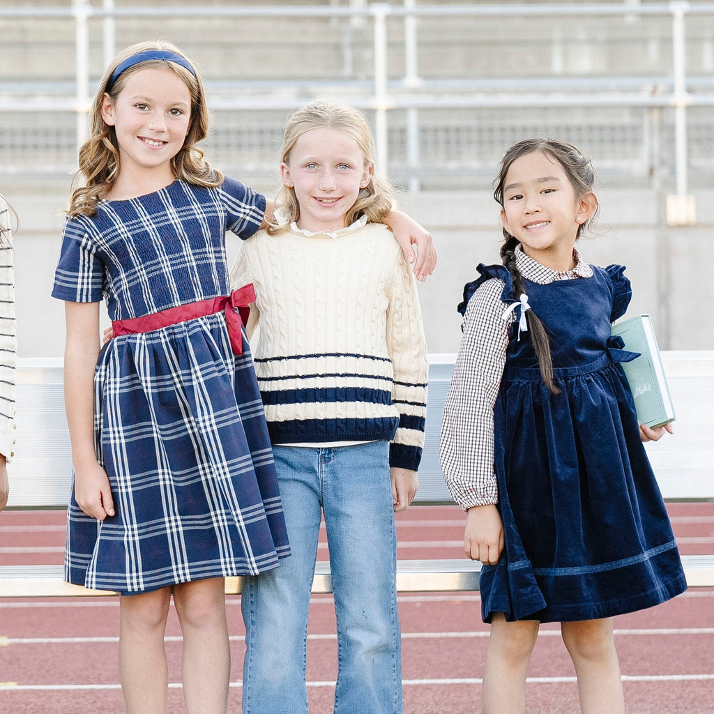 Girls’ Organic Cotton Cable-Knit Sweater | Ivory