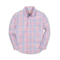 Hope & Henry Boys' Organic Cotton Stretch Poplin Shirt | Pink Petal Plaid