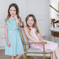 Girls’ Organic Cotton Pleated Sweater Dress | Rose Marl
