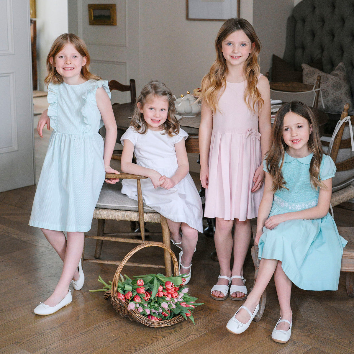 Girls’ Organic Cotton Pleated Sweater Dress | Rose Marl