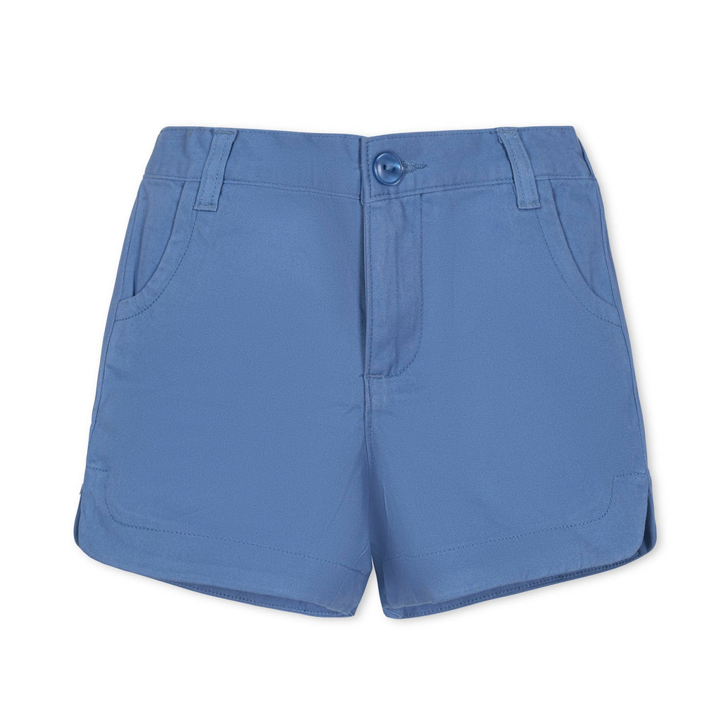 Girls’ Organic Cotton Blend Chino Shorts – Coastal Blue