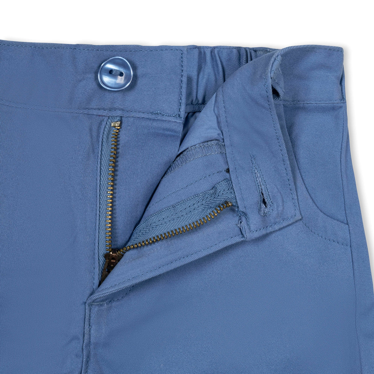 Girls’ Organic Cotton Blend Chino Shorts – Coastal Blue