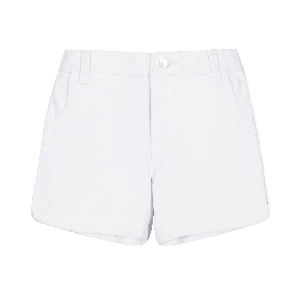 Girls’ Organic Cotton Blend Chino Shorts – White