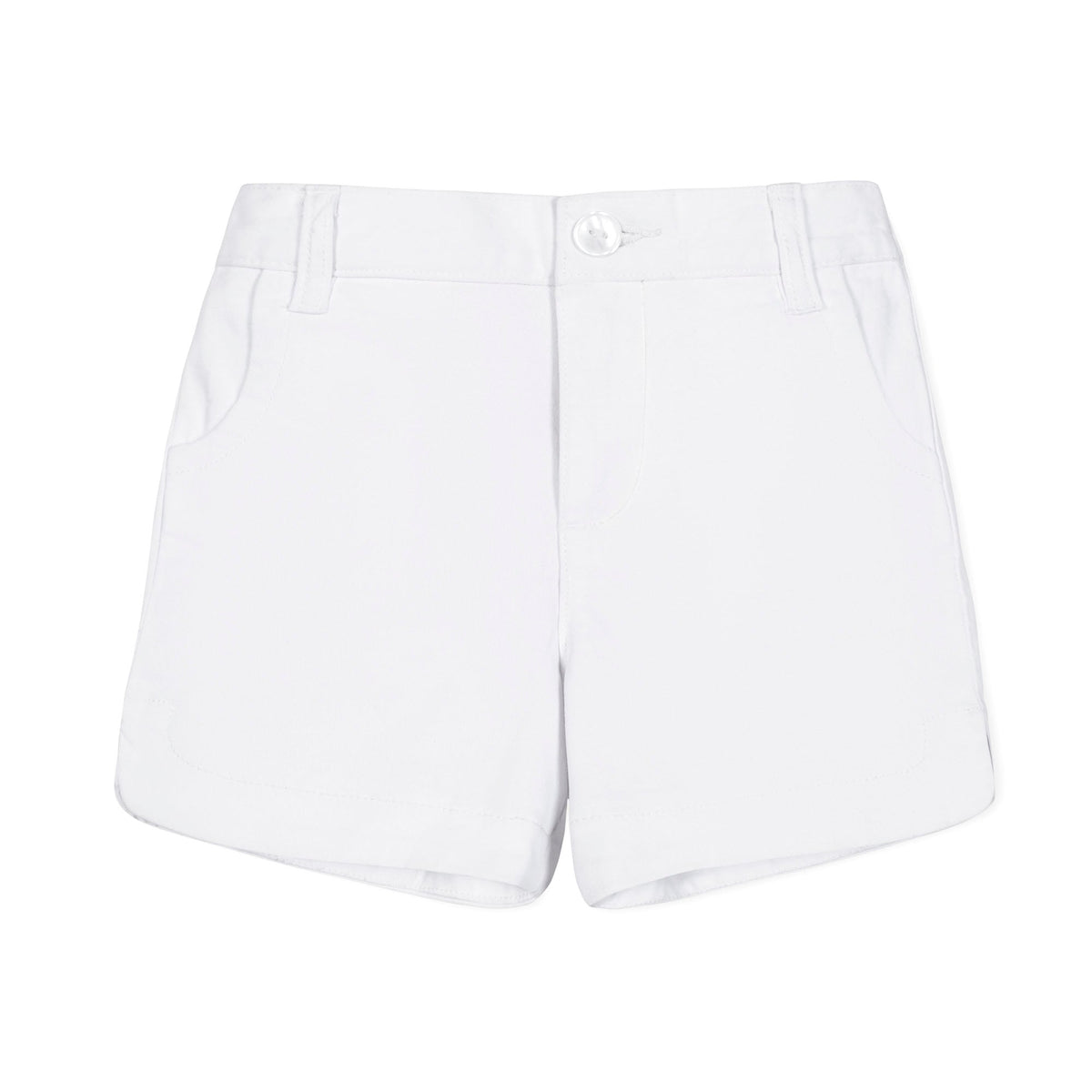 Girls’ Organic Cotton Blend Chino Shorts – White