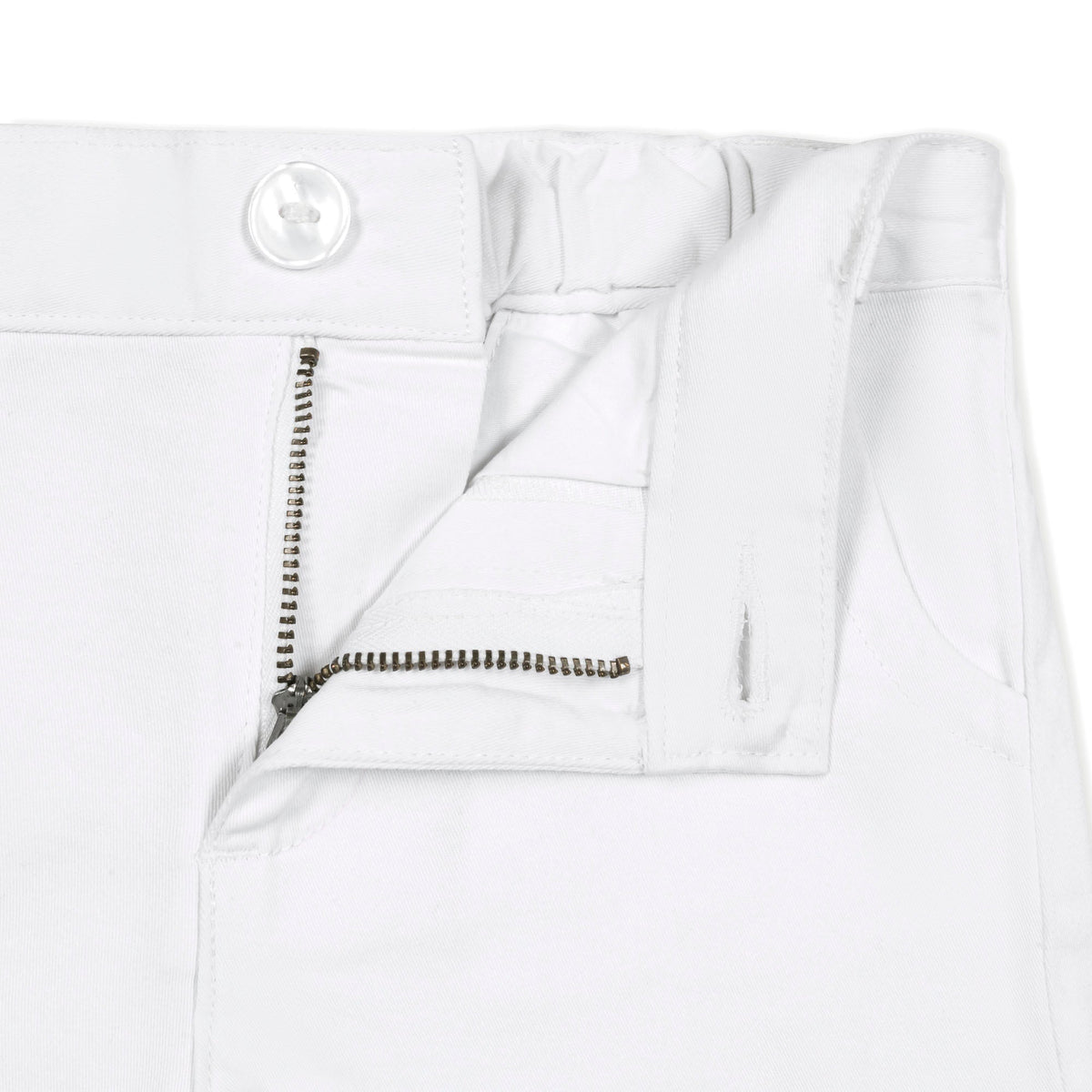 Girls’ Organic Cotton Blend Chino Shorts – White