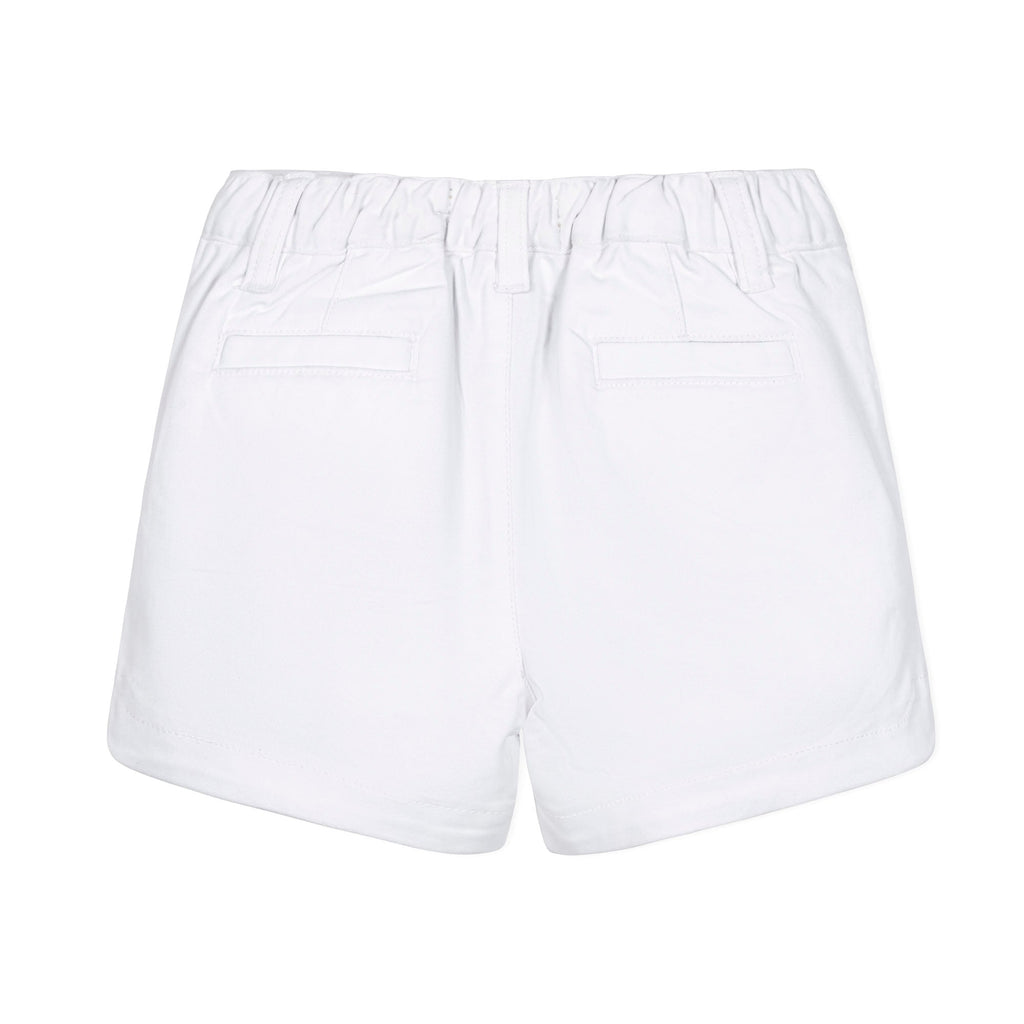 Girls’ Organic Cotton Blend Chino Shorts – White