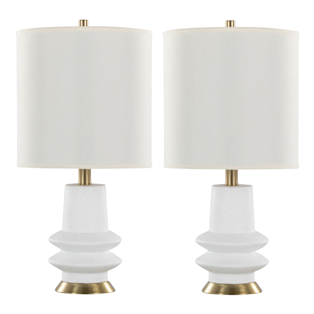 Lloyd Sculptural Table Lamps | Black or Beige | Set of 2