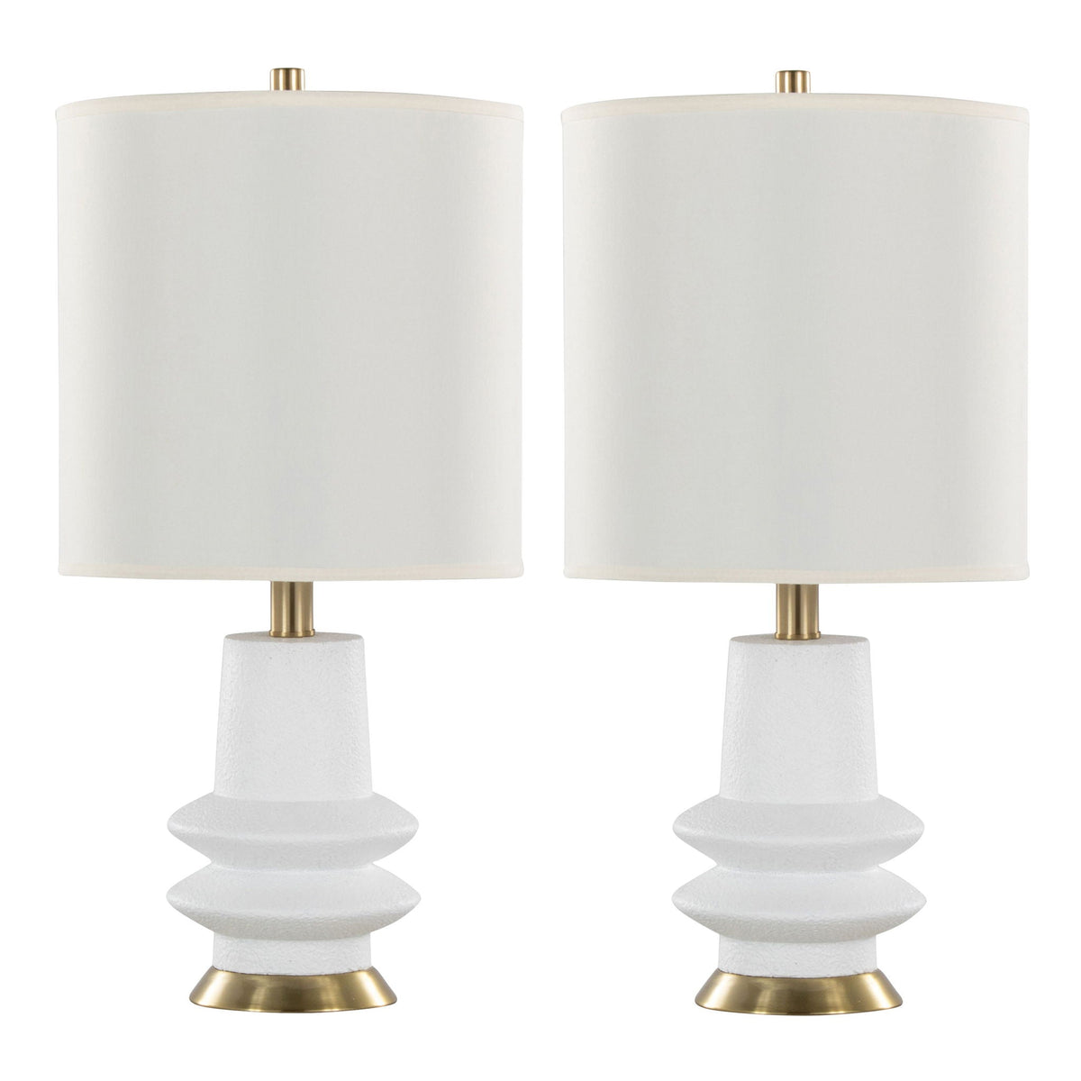 Lloyd Sculptural Table Lamps | Black or Beige | Set of 2