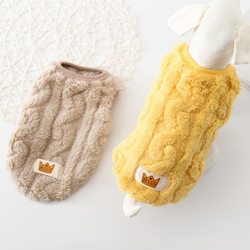 Autumn and Winter New Pet Clothes Dog Warm Cotton Jacket Vest Double Sided Velvet Vest Teddy Bears Cat Clothes