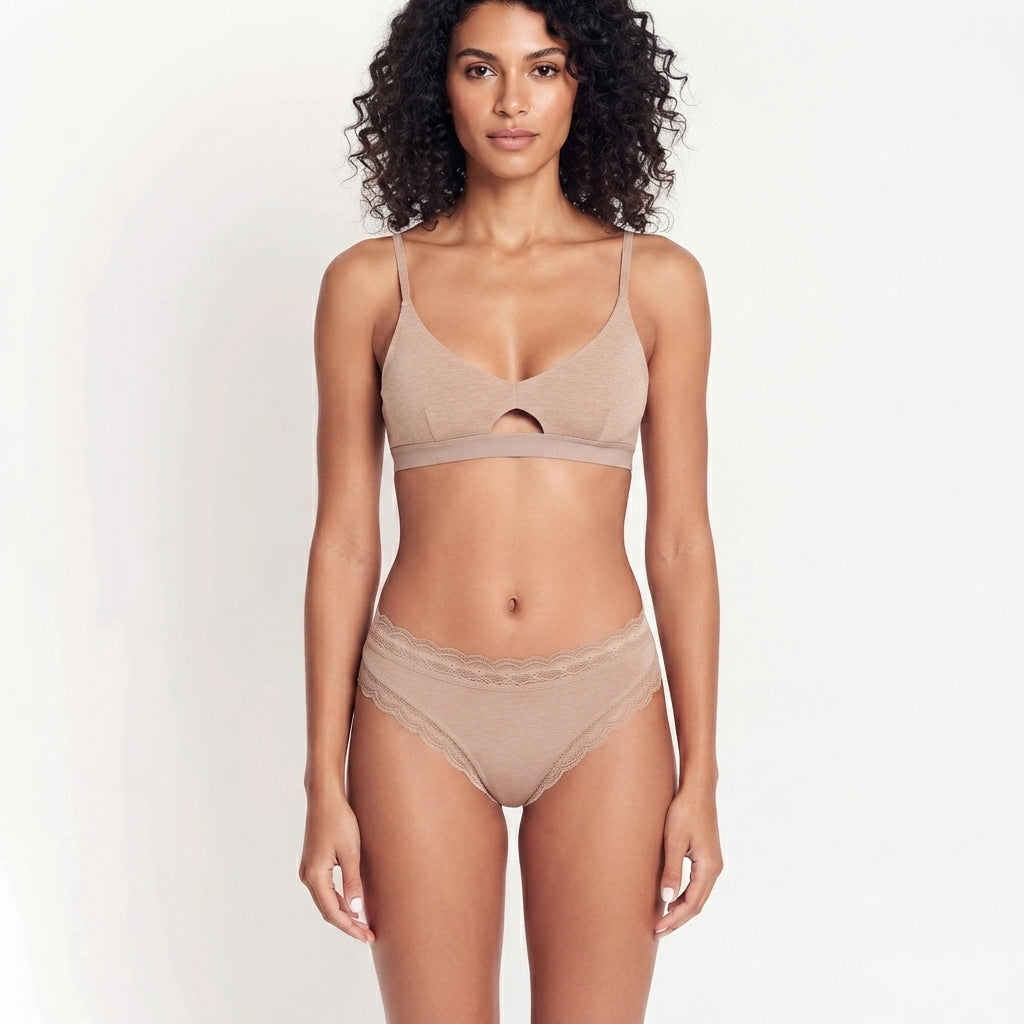 Organic Cotton Lace Mid-Rise Brief