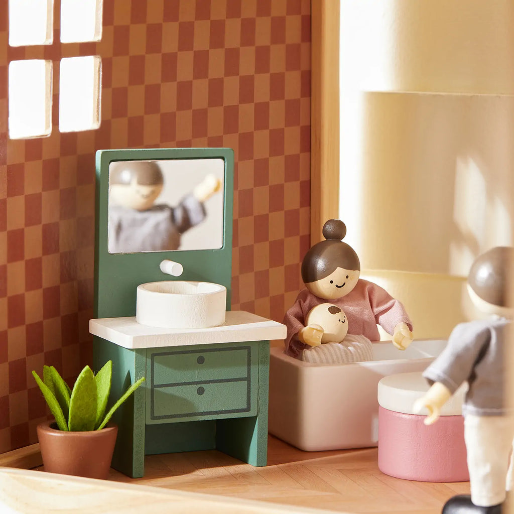 Tiny Land® Sweetwood Pegasus Dollhouse & Wooden Family Set