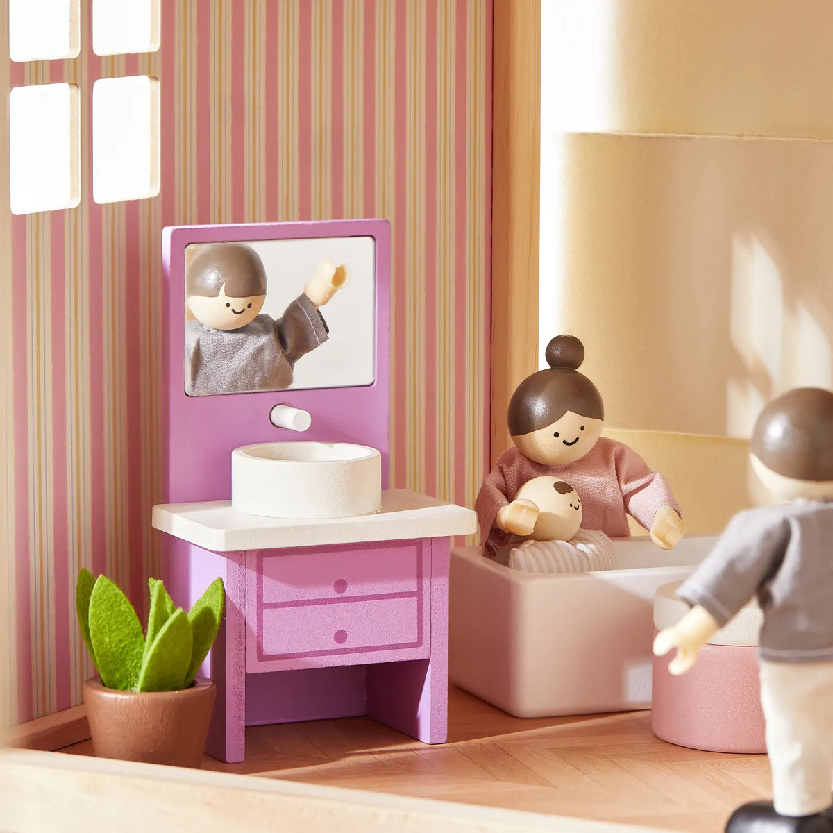 Tiny Land® Sweetwood Unicorn Dollhouse & Wooden Doll Set