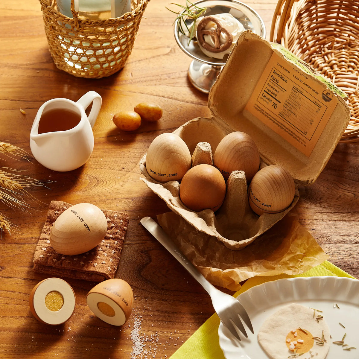Tiny Land® Wooden Egg Pretend Play Set