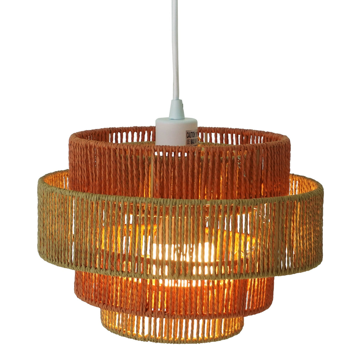 Dorset Woven Pendant Light | Natural & Terracotta