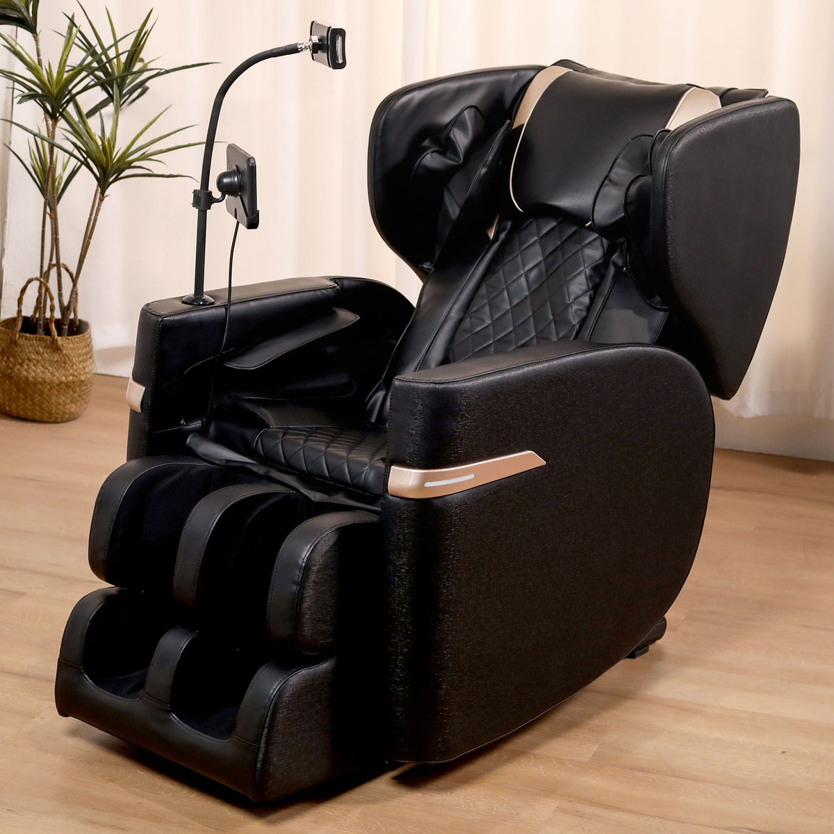 Zero-Gravity Massage Chair with Heated Footrest | Black