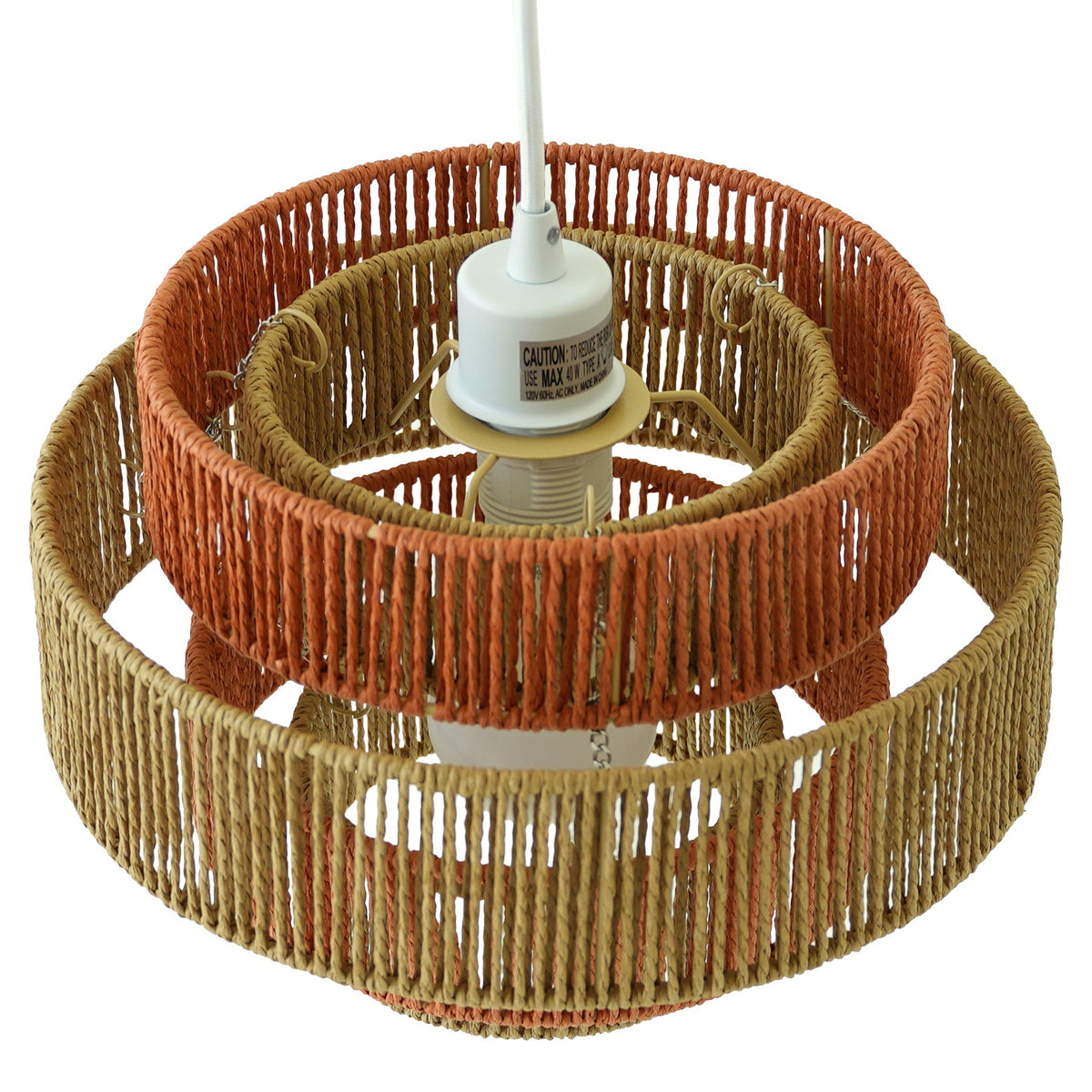Dorset Woven Pendant Light | Natural & Terracotta