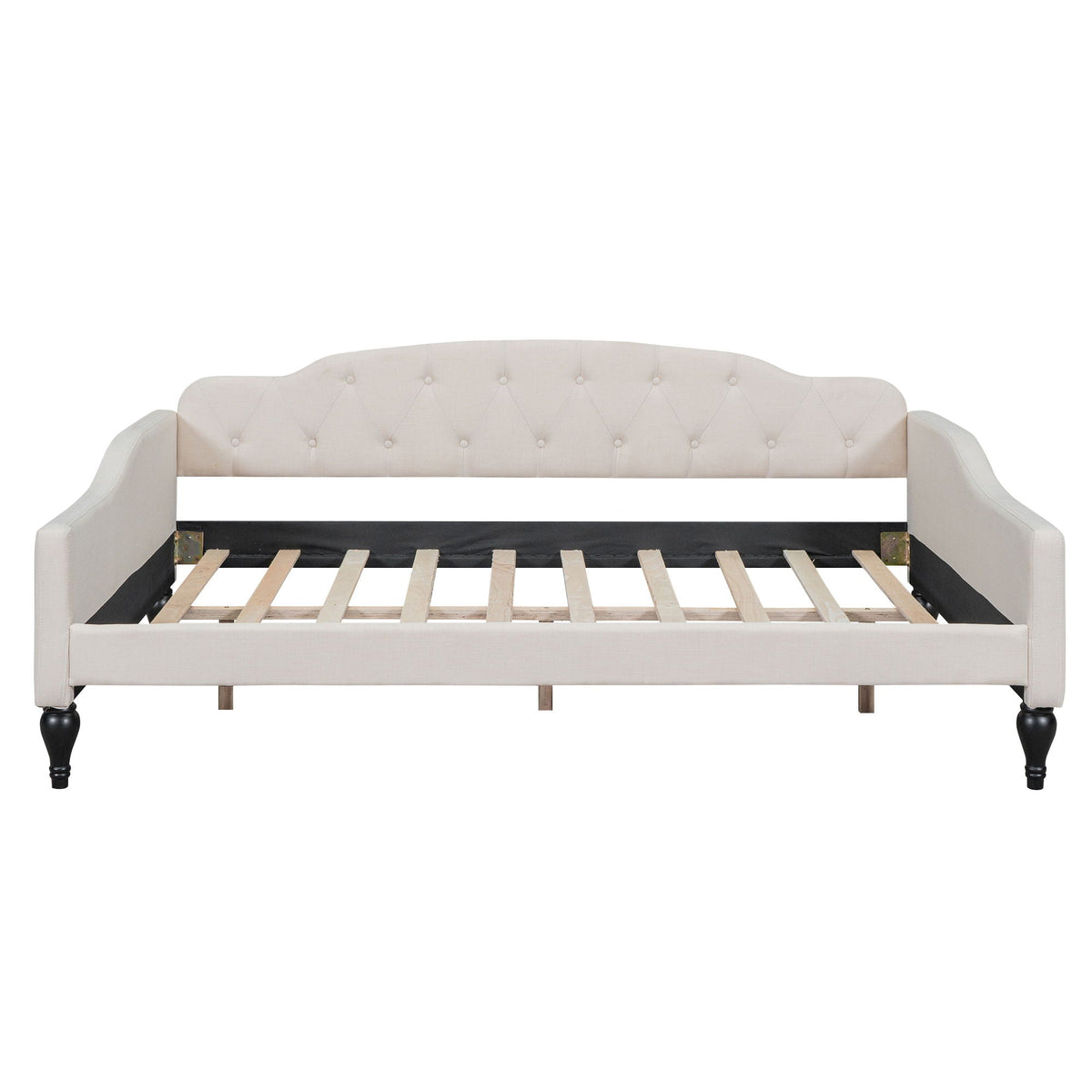 Tufted Upholstered Full-Size Daybed | Beige